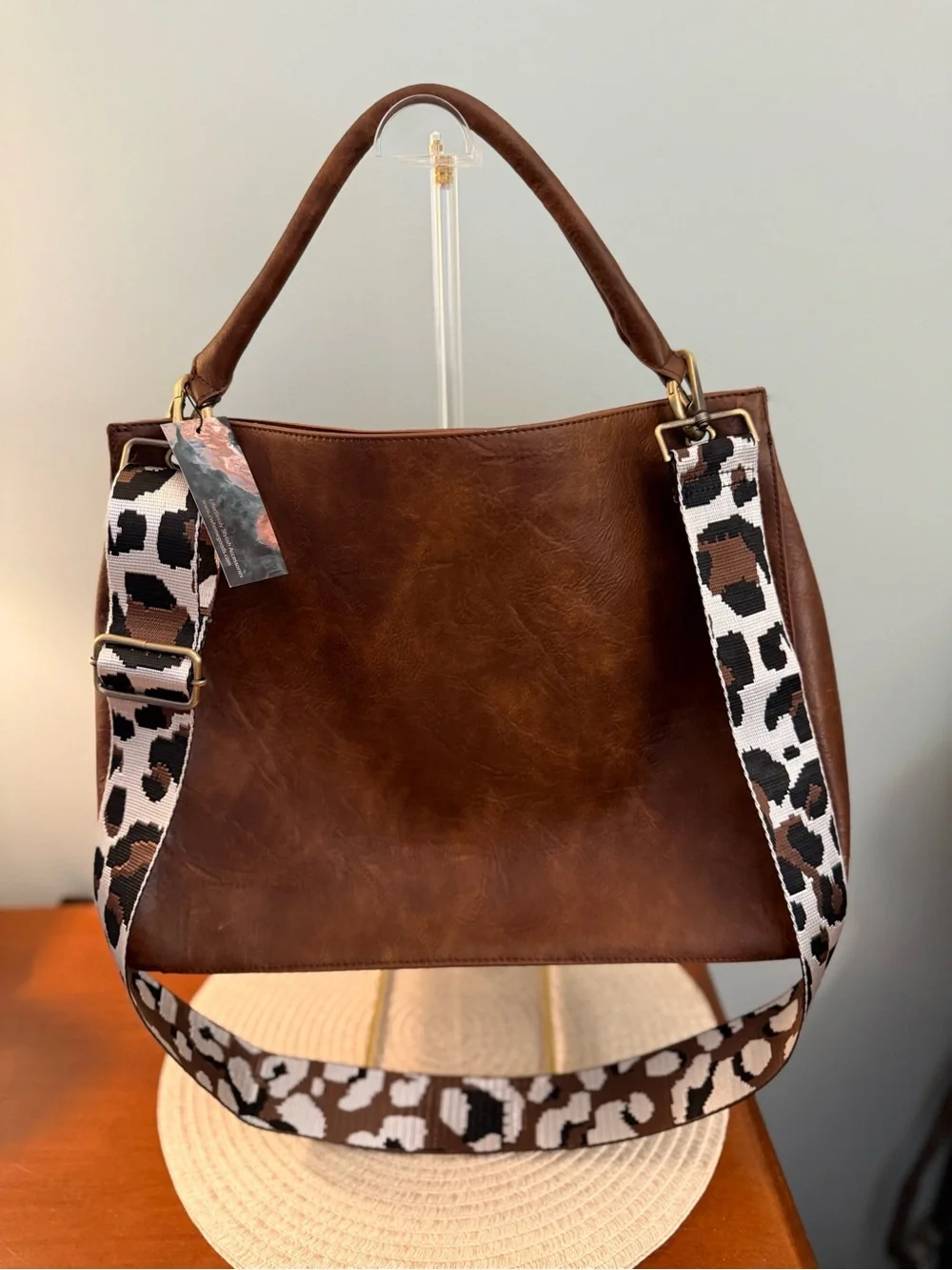 Brown Townsend Tote in vegan leather by Emma & Brody
